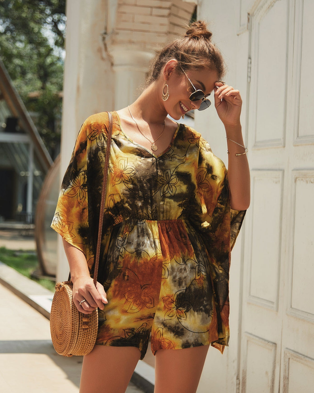 Summer Bohemian Print Vacation Women'S Jumpsuit
