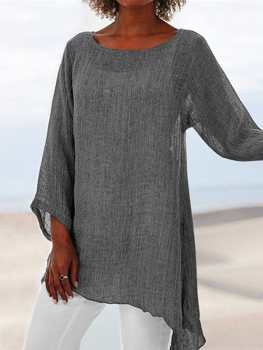 Pure Casual Jacket Irregular Long Sleeve T-Shirt Women'S Wear