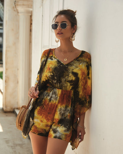 Summer Bohemian Print Vacation Women'S Jumpsuit