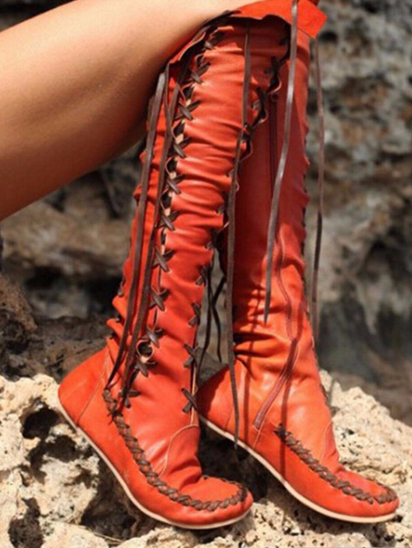 Autumn And Winter Flat Boots Over Knee High Boots Large Size Boots