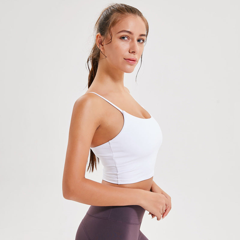 Merillat Backless Erogenous Zone Chest Pad Sports Bra Gathers And Shapes Fitness Camisole