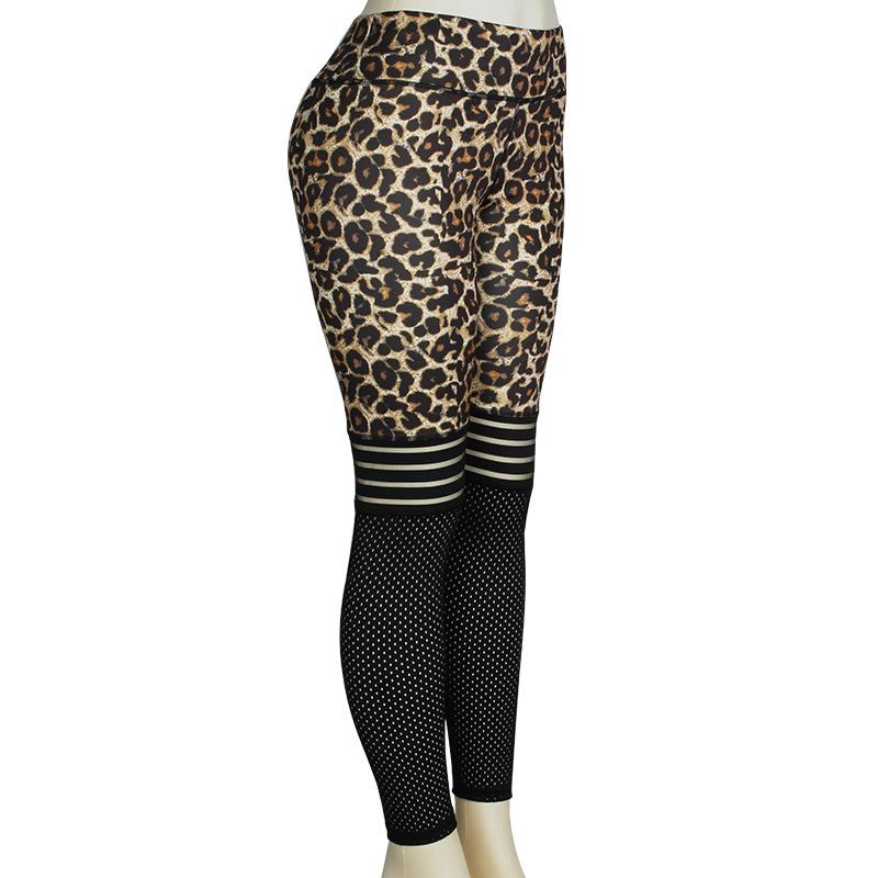 Spot Supply Cross-Border Amazon Explosions Leopard Texture Breathable Slim Yoga Pants Pants