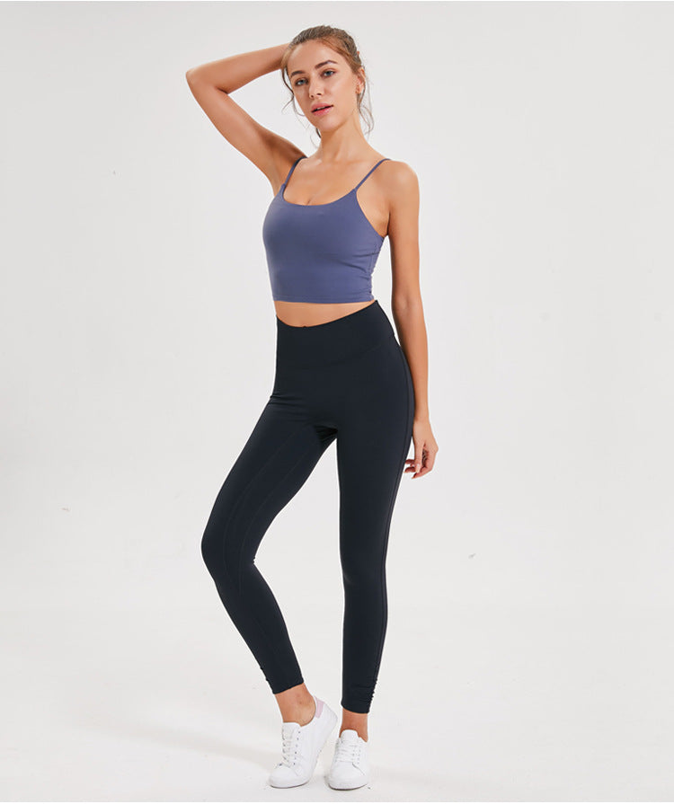 Merillat Backless Erogenous Zone Chest Pad Sports Bra Gathers And Shapes Fitness Camisole