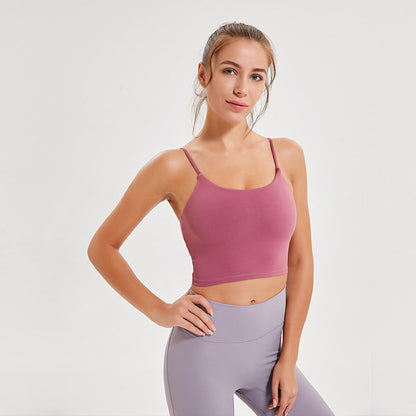 Merillat Backless Erogenous Zone Chest Pad Sports Bra Gathers And Shapes Fitness Camisole