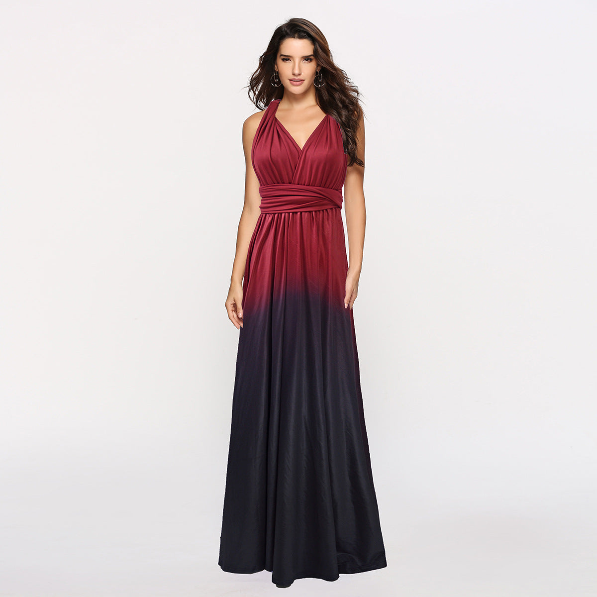Cross Halter Sexy Strappy Gradient Dress