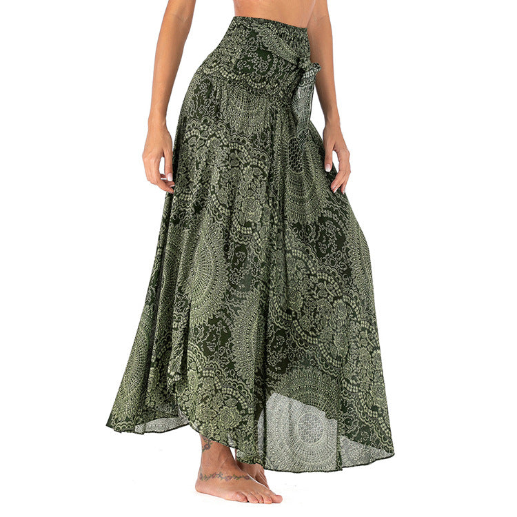 Casual National Style Dress, Skirt, Beach Resort Skirt, Two Wearing Swing Skirts
