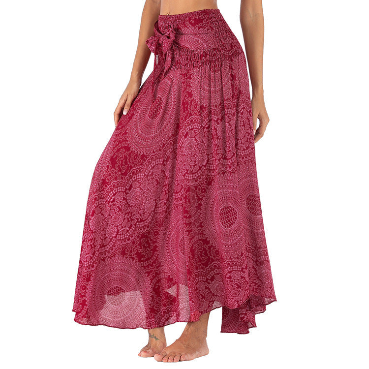 Casual National Style Dress, Skirt, Beach Resort Skirt, Two Wearing Swing Skirts