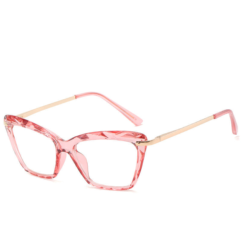 Retro Transparent Multi-Faceted Crystal Eyeglasses Frames