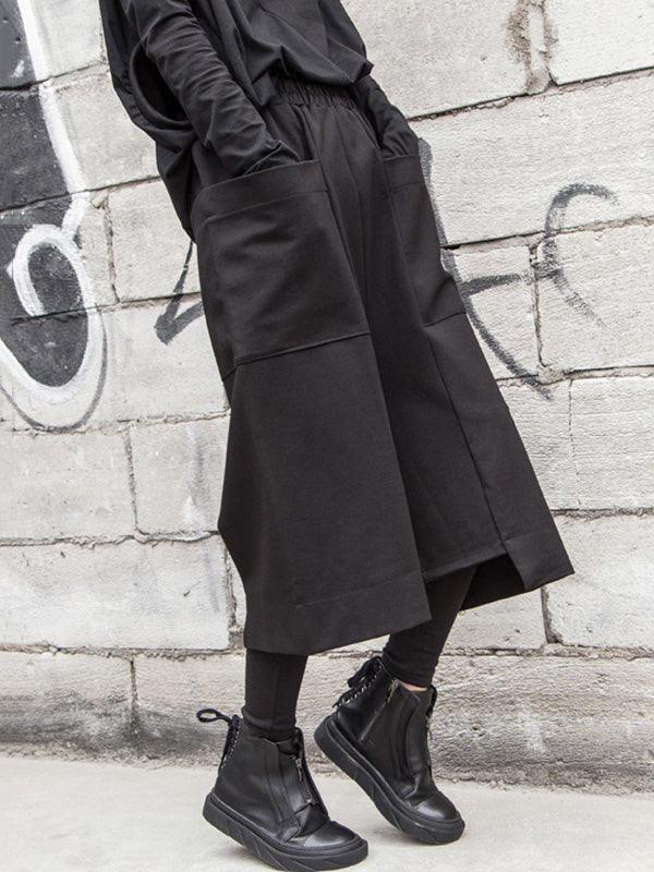 Casual Loose Asymmetric High Waisted Straight Leg Pants