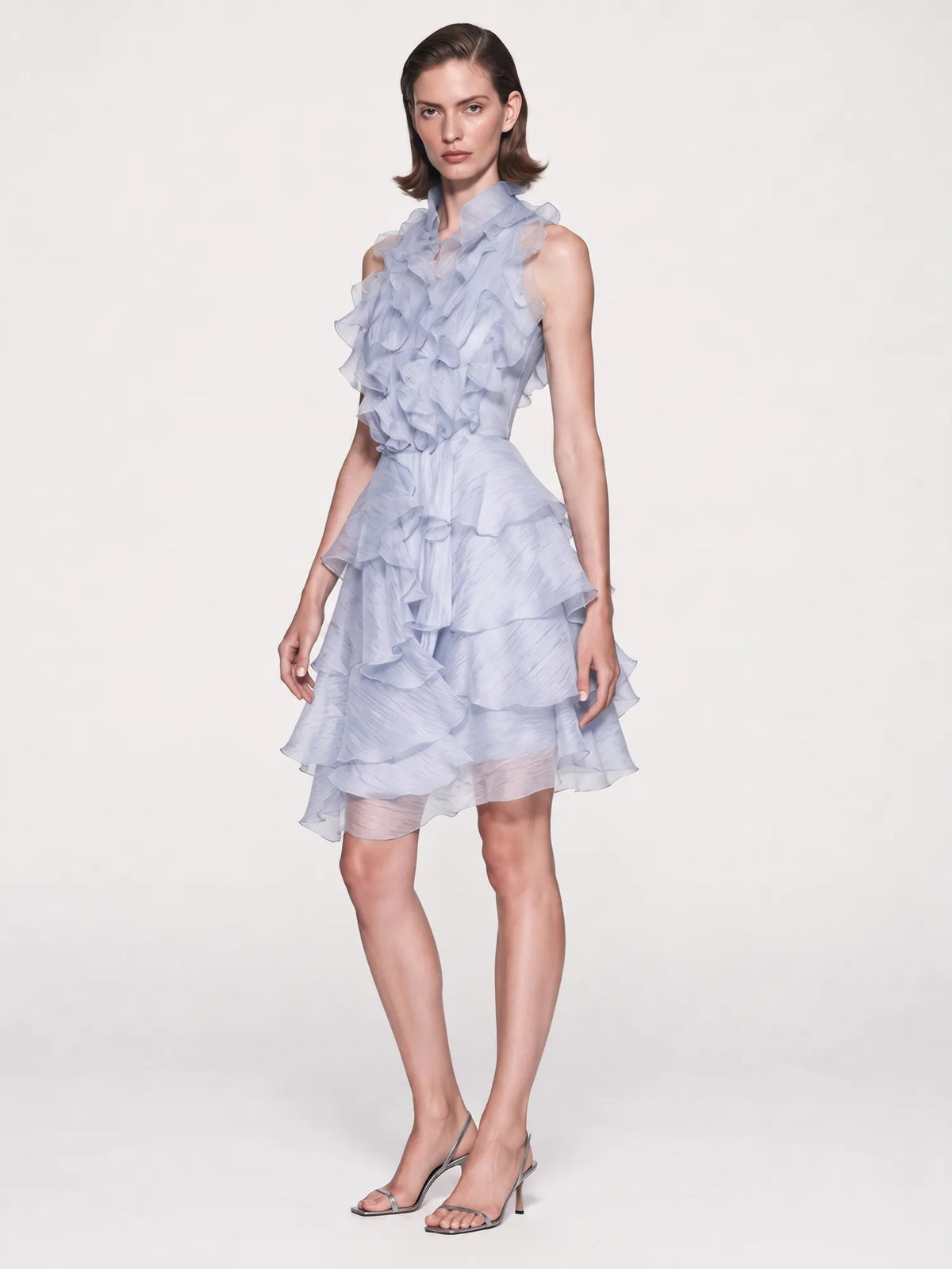 Juliette Mesh Ruffle Sleeveless Mini Dress