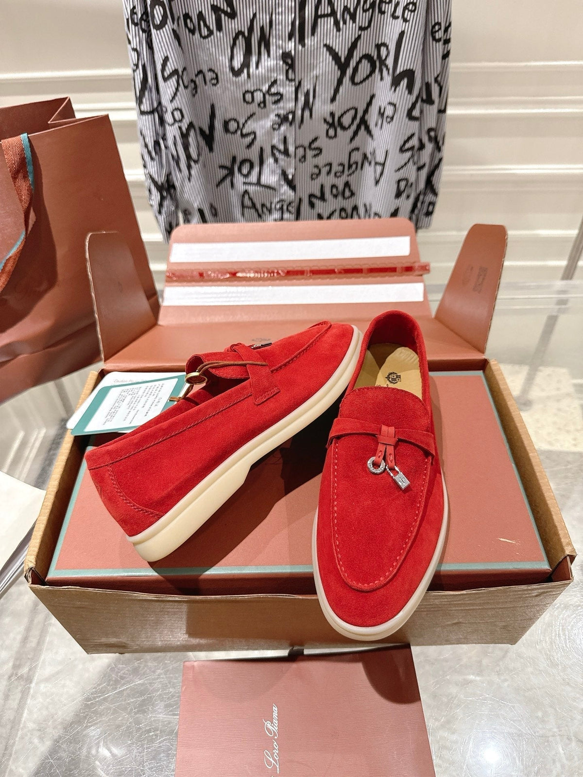 LP Summer Charms Walk Loafers Red Suede 565850