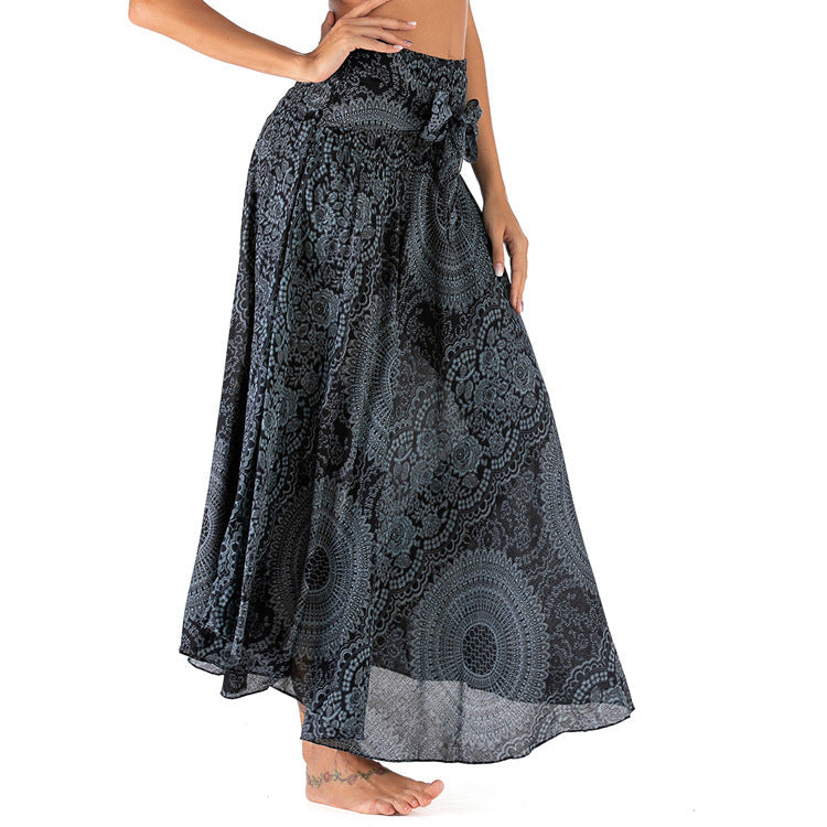 Casual National Style Dress, Skirt, Beach Resort Skirt, Two Wearing Swing Skirts