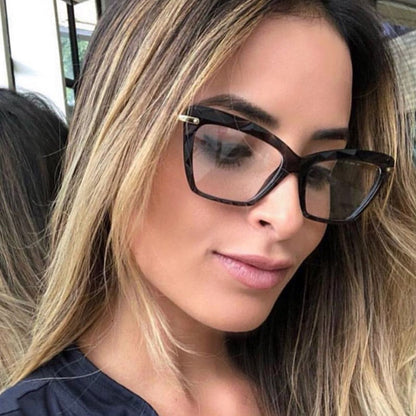 Retro Transparent Multi-Faceted Crystal Eyeglasses Frames