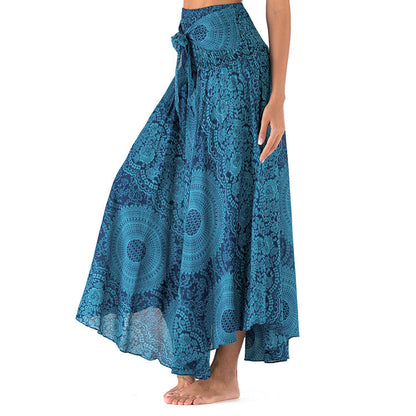 Casual National Style Dress, Skirt, Beach Resort Skirt, Two Wearing Swing Skirts