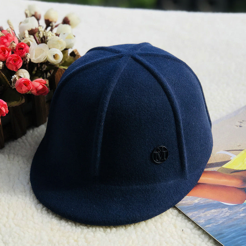 Trendy Wool Baseball Cap Adjustable Casual Sun Hat