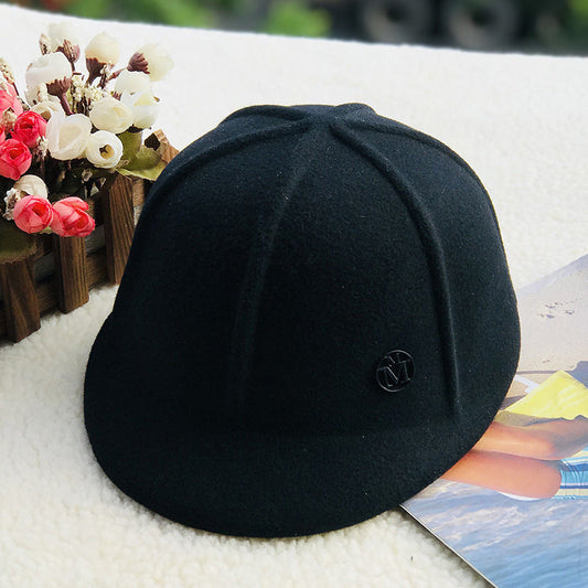 Trendy Wool Baseball Cap Adjustable Casual Sun Hat