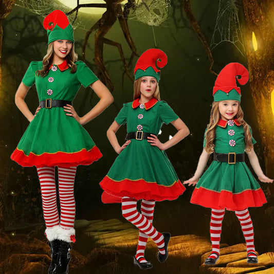 Children'S Halloween Costume Christmas Elf Costume Cosplay Adult Men'S And Women'S Christmas Costume