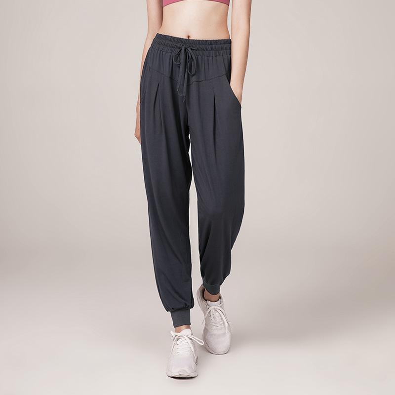 Quick Drying Loose Fit Slim Sweatpants Women'S Legged Running Fitness Solid Color Pocket High Waist Casual Yoga Pants