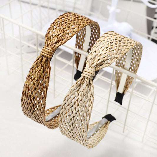 Vintage Handmade Straw Knot Headbands
