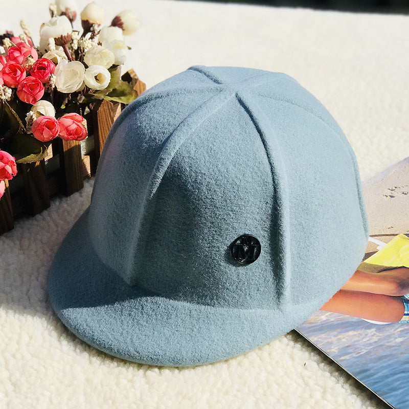 Trendy Wool Baseball Cap Adjustable Casual Sun Hat