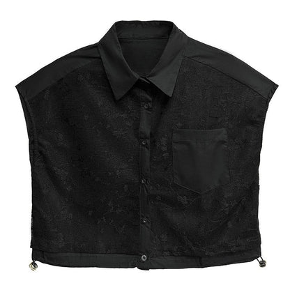 Polo Collar Short Sleeve Shirt Subtle Jacquard Loose Fit