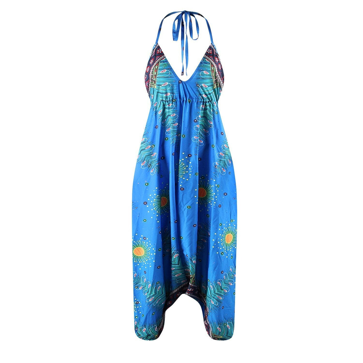 Summer Loose Wide-Leg Jumpsuit Suspenders V-Neck Sports Yoga Pants