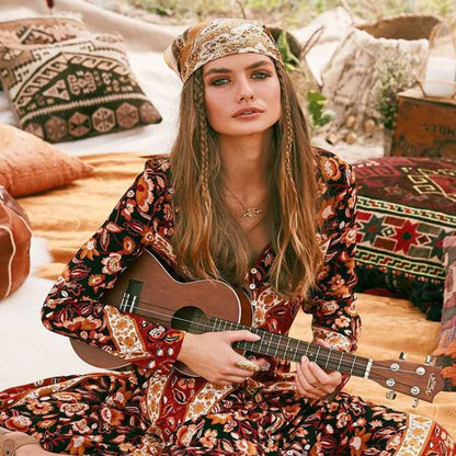 Bohemian Print Vintage Dress