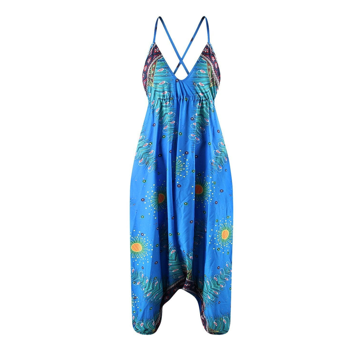 Summer Loose Wide-Leg Jumpsuit Suspenders V-Neck Sports Yoga Pants