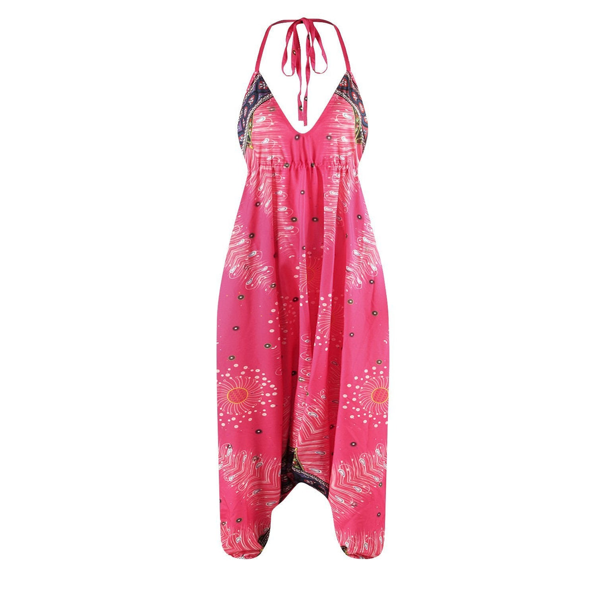 Summer Loose Wide-Leg Jumpsuit Suspenders V-Neck Sports Yoga Pants