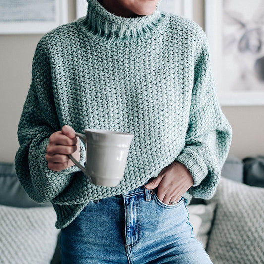 Women Fall/Winter New Loose Turtleneck Pullover Plus Size Sweater