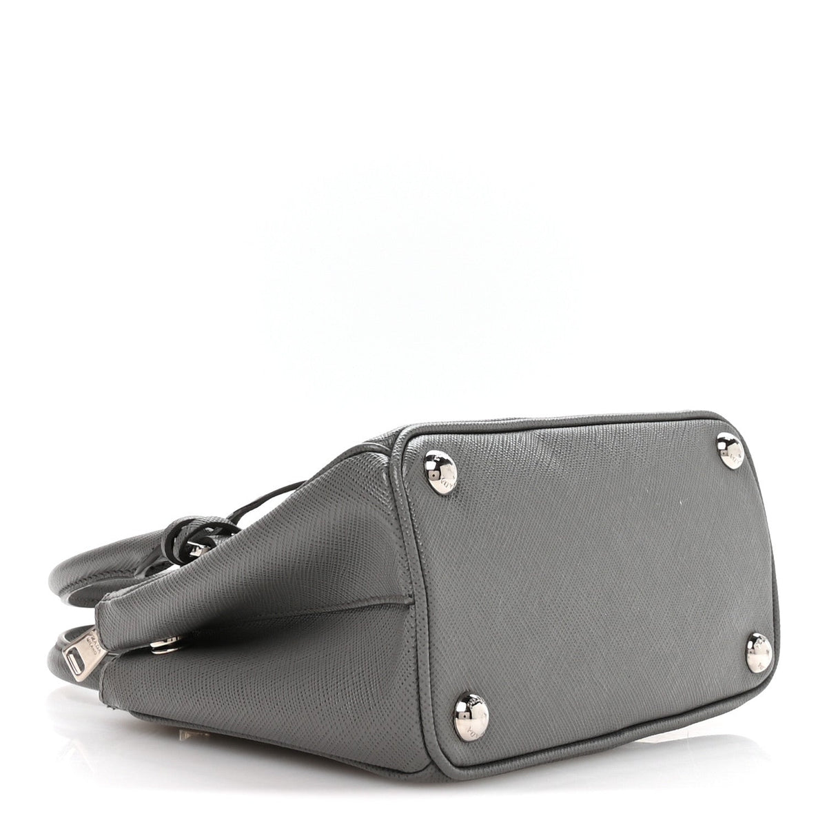 Saffiano Micro Galleria Double Zip Tote Marmo