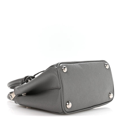 Saffiano Micro Galleria Double Zip Tote Marmo