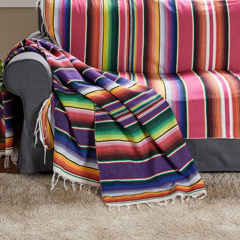 Mexican Style Party Tablecloth Table Flag Tassel Woven Tablecloth