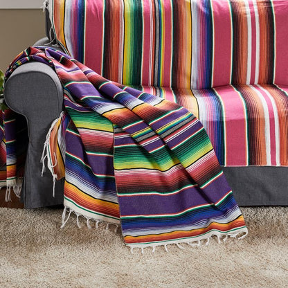 Mexican Style Party Tablecloth Table Flag Tassel Woven Tablecloth