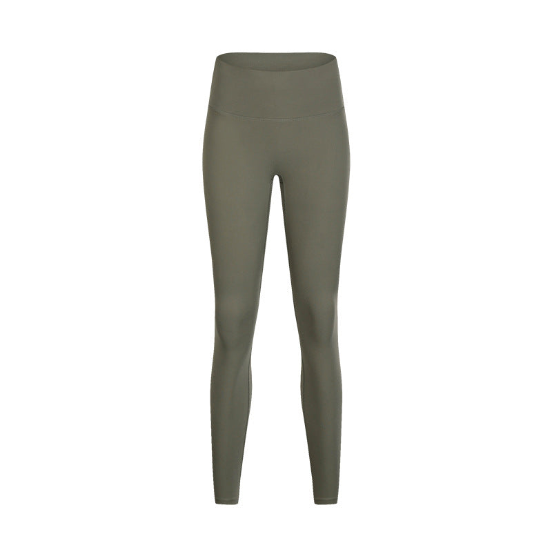 Yoga Pants Women Without Embarrassment Line High Waist Lift Hip Elastic Fitness Exercise Nine-Point Pants