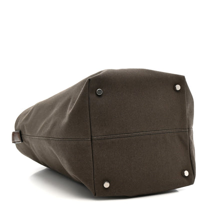Canvas Calfskin Medium N/S Park Tote Taupe