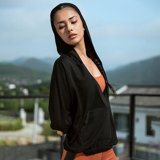 Yoga Sportswear New Solid Color Fitness And Leisure Yoga Clothes Women'S Outdoor Running Sweater Hoodie Long Sleeve Coat