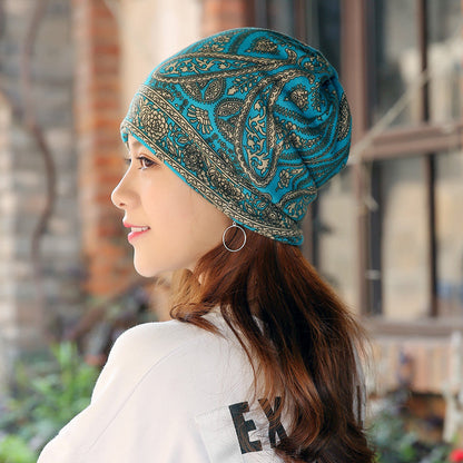 Pullover Hat Ethnic Style Bag Head Hat Pile Hat Dual-Purpose Bib