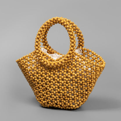 Casual Handmade Beach Hollow Out Bead Bag