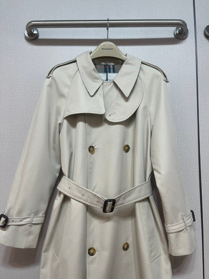Bur 25 Long Coat Light Beige Cotton Twill 238438