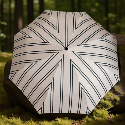 Rano - Beige &amp; Green Stripe Compact Umbrella (Auto/Manual)