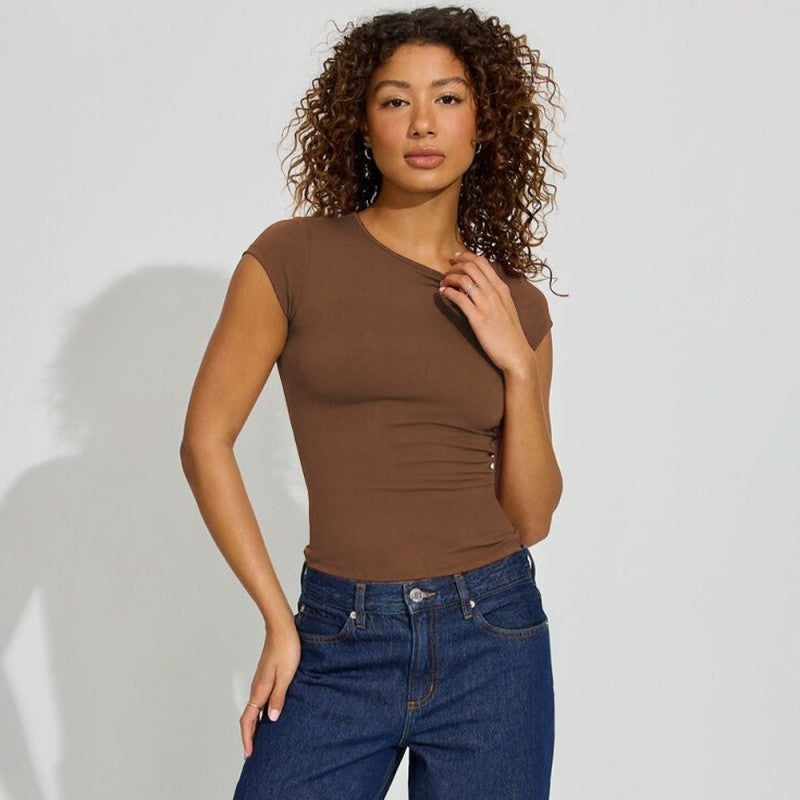 Slim Fit Round Neck Short Sleeve T-Shirt