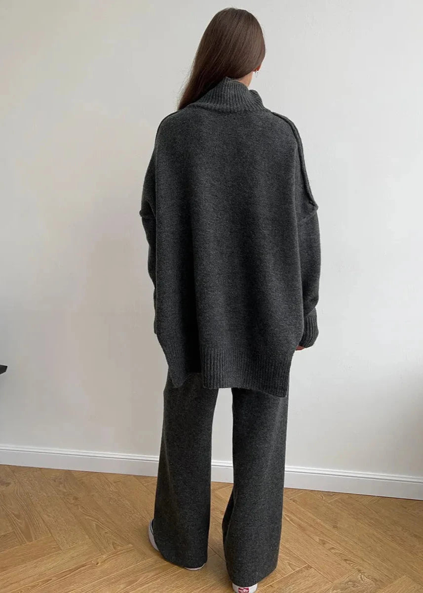 Oversized Knit Sweater and Pants Set in Soft Knit