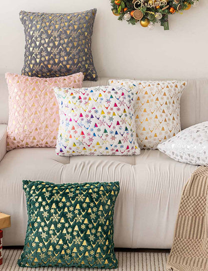 Soft Plush Christmas Snowflake Square Pillow Covers