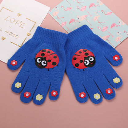 Cute Animal Kids' Fingerless Gloves Warm Non-Slip