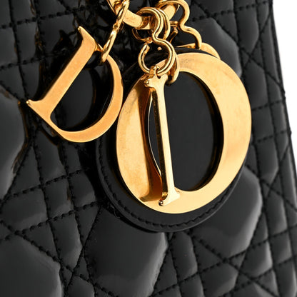 Patent Cannage Medium Lady Dior Black