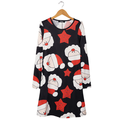 Printed Christmas Dress Dress
