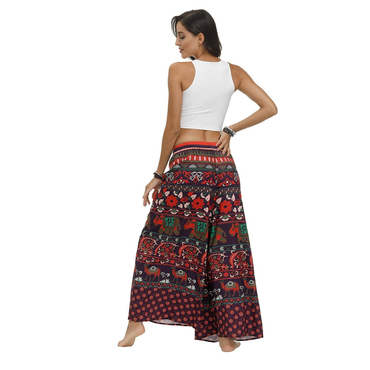 Bohemian Print Ethnic Loose Wide-Leg Pants
