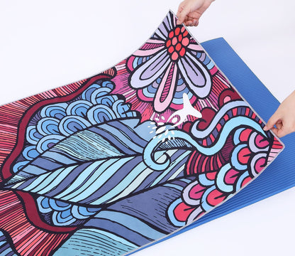 Portable Printed Yoga Towel Non-Slip Design Supports Custom Pattern Design Digital Printed Yoga Towel Yoga Mat 12