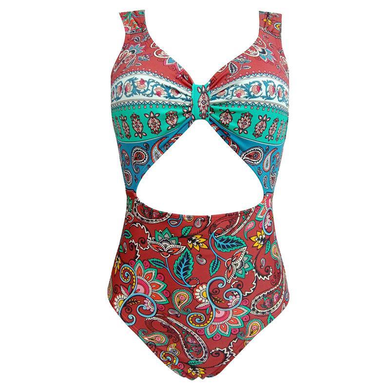 New Female Retro Style Triangle One-Piece Swimsuit